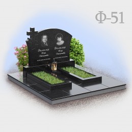 Горизонтальный памятник с крестом Ф51